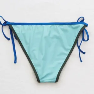 NEW NWT AERIE AMERICAN EAGLE Light Blue Cheeky Tie Side String Bikini Bottom XL thumbnail 5