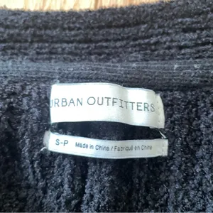 Urban Outfitters Cropped Cardigan Womens Small Black Ribbed Knit Shrug Oversized thumbnail 2