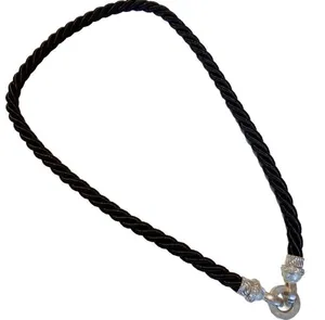 Judith Ripka Sterling Silver Jewelry Magnetic Statement Black Rope Necklace thumbnail 2