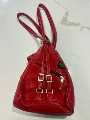 Canyon Outback Red Leather Shoulder Bag Convertible Backpack Louisville Cardinal thumbnail 2