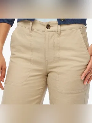 J. Crew Women’s Tan Cream Khaki Camp Straight Leg Ankle Pants 100% cotton US 4 thumbnail 3