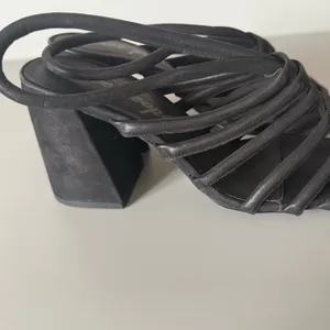 Free People Women Size 37.5 (7) Colette‎ Cinched Heel Black Boho Style thumbnail 4