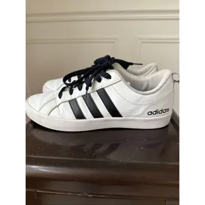 Adidas Neo Pace White Black 3 Stripe Leather Sneakers 9 thumbnail 4
