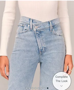 Abercrombie Ultra High Rise 90s Straight Jean Criss-Cross Waistband 34 thumbnail 8
