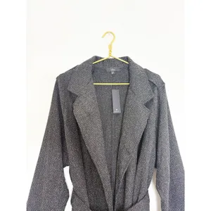 NWT Lulus Prepped Perfection Black White Tweed Trench Coat Size XL Quiet Luxury thumbnail 5