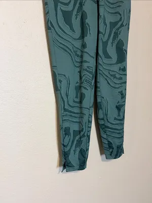 GYMSHARK‎ Power Leggings In Green Swirl Print Size Small thumbnail 3