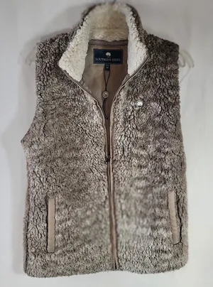 Simply Southern The Southern Shirt Company Heathered Zip Ultra Plush Sherpa Vest Women's Medium thumbnail 1