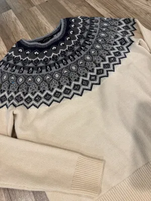 Fair isle sweater with jeweled details thumbnail 2
