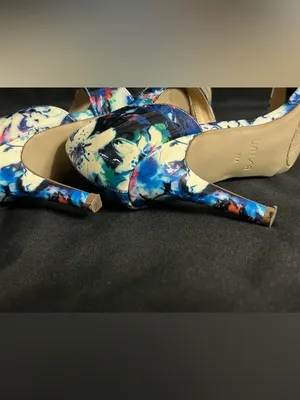Unisa Women’s Blue Floral Open-Toe Women's Dress 3.5” Heels SZ 7 thumbnail 8