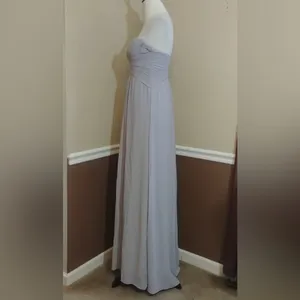 Minuet Maxi Dress Gray Pleated Chiffon Strapless Formal Gown Small from Modcloth thumbnail 6