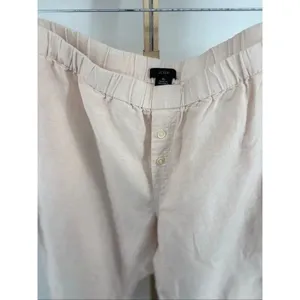 J.Crew Linen Cotton Cropped Wide Leg Pants Size XL Pink thumbnail 4