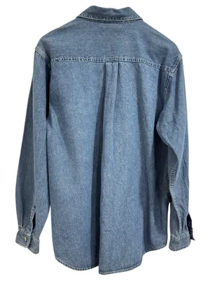 Newton Trading Co. Denim Button Front Shirt Medium Wash Chambray Size M thumbnail 4