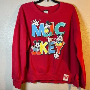 Disney Red Mickey Mouse Sweatshirt SZ:L thumbnail 4