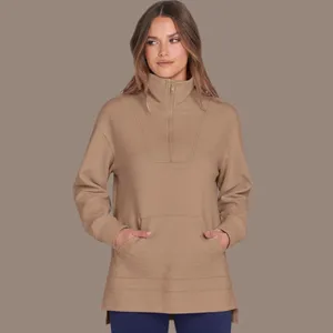 NWT ANRABESS Quarter Zip Oversized Pullover Auburn Long Sleeve Sweater – Medium‎ thumbnail 5