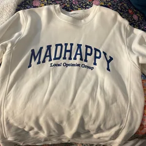 Madhappy Cream Sweatshirt with Blue Logo thumbnail 2