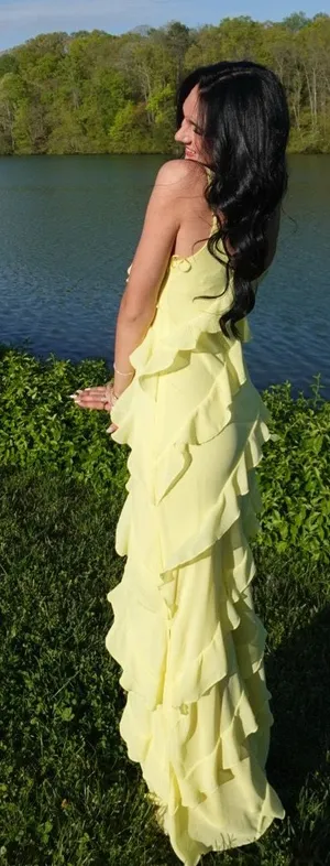boutique yellow dress thumbnail 1
