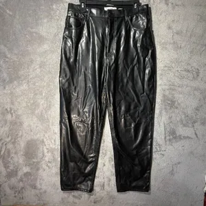 Abercrombie & Fitch The Ankle Straight Ultra High Rise Vegan Leather Pants 12/31 thumbnail 2