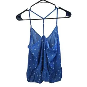 Abercrombie and Fitch Blue Floral Spaghetti Strap Top thumbnail 2