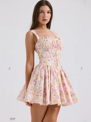 NWT HOUSE OF CB NATASSIA - Pink Meadow Cotton Mini Dress Size XS Longer length thumbnail 7