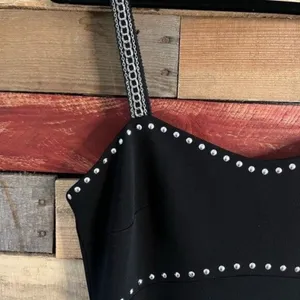 Xscape Black Studded Spaghetti Strap Evening Maxi Dress Size‎ 8 thumbnail 3