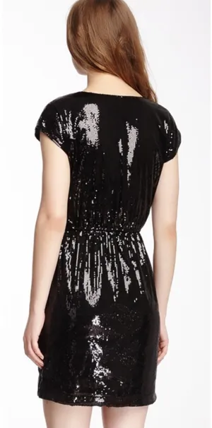 BB Dakota Black Sequin Dress NEW XS thumbnail 1