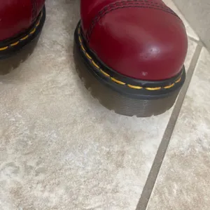 Dr Martens 2A43 Max Platform Chelsea Boots Cherry Red Leather MADE ENGLAND US 6 thumbnail 6
