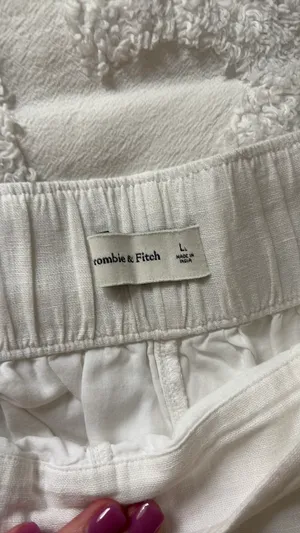 Abercrombie White Linen Pants thumbnail 2