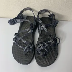 Chaco Sandals Black Blue Checkered Straps Strappy Women’s Sz 9 thumbnail 4