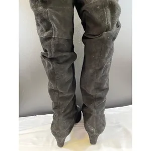 Aerosoles Running Play Womens Black Leather Heeled Boots Size 9.5M SKU 6433 thumbnail 4