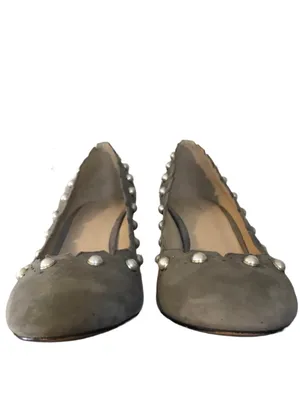 Botkier "Holly" Gray Suede Heels With Faux Pearl Beads (7.5) thumbnail 7