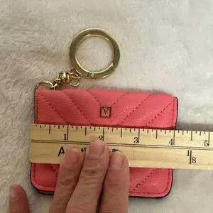 Victoria's Secret Pink Quilted Wristlet/ coin purse key chain thumbnail 6