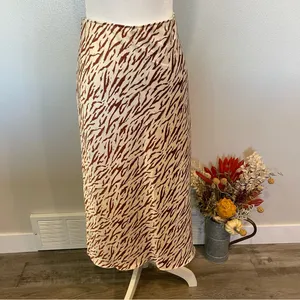 Abercrombie & Fitch Zebra Print Satin Midi Skirt thumbnail 2