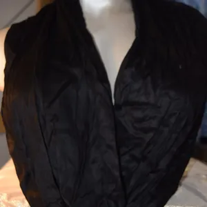 NWT New Directions Solid Black Shimmery Pashmina Scarf, Fringed thumbnail 1