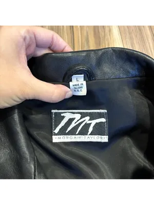 Vintage 90s Morgan Taylor Black Genuine Leather Button Down Jacket Size Women L thumbnail 5