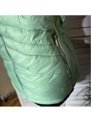 Roosevelt light green puffer vest quilted fleece lined outerwear hiking skiing L thumbnail 10