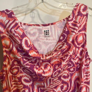 Title Nine Dress Sleeveless Cowl Neck Pink Orange Geometric‎ Womens Small thumbnail 3