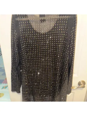 Vocal brand tunic features a sheer, metallic mesh design with a hi-lo hemline thumbnail 6