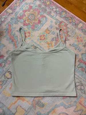 john galt brandy melville green button tank thumbnail 3
