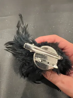 Black feather hair clip with silver clip #goth #alternative thumbnail 3