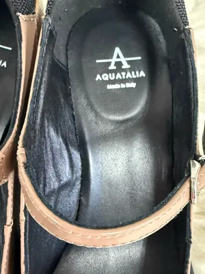Aquatalia Casha Weatherproof Leather Mary Jane Pumps Tan Size 7 thumbnail 3