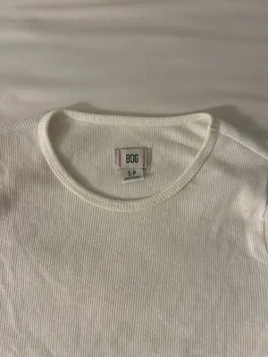 BDG Urban Outfitters White Ribbed Cropped Tee thumbnail 3