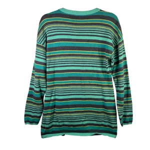 Oakley Y2K Stripe Cardigan Aqua Gray‎ Indie Grunge Soft Girl Sweater Mallcore S thumbnail 2