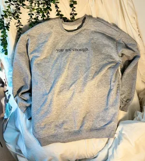 Grey "You Are Enough" Positive Quote Graphic Sweatshirt XL thumbnail 1