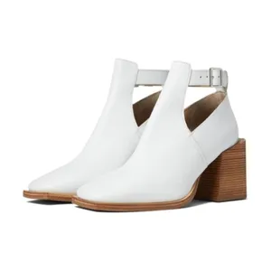 NWT Free People Shoes Brady Buckle leather white Bootie Cut Out ankle boots thumbnail 2