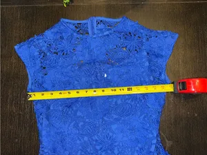 Miss Rosier Jochebed Blue Floral Appliqué Maxi Dress with Cut-Outs NWT thumbnail 4