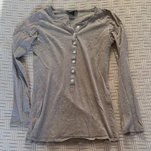 100% Cotton Moda International Mauve Brown Long Sleeve Henley thumbnail 3