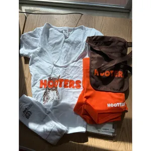 New Spirit 5pc Hooters girl Halloween Costume Shorts Pouch Socks Name Tag Xs 0-2 thumbnail 9