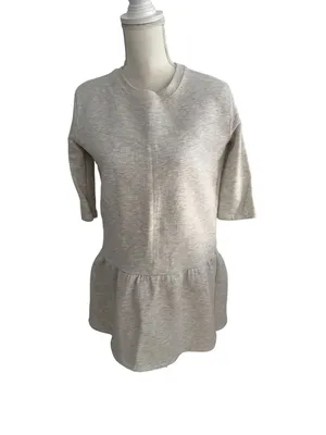 ZARA Gray Peplum Sweatshirt Top Size Medium thumbnail 4
