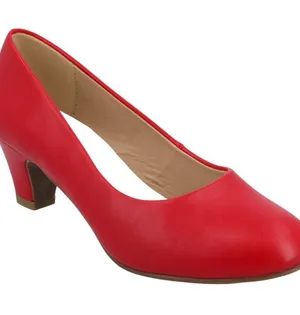 NWT Journee Collection Comfort Insole Round Toe Low Block Heel Pumps Red 7.5M thumbnail 1