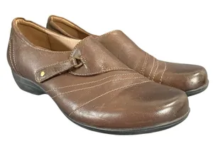 Dansko Franny Brown Loafer 39 8.5-9 Slip On Shoes Leather Adjustable Women's‎ thumbnail 1